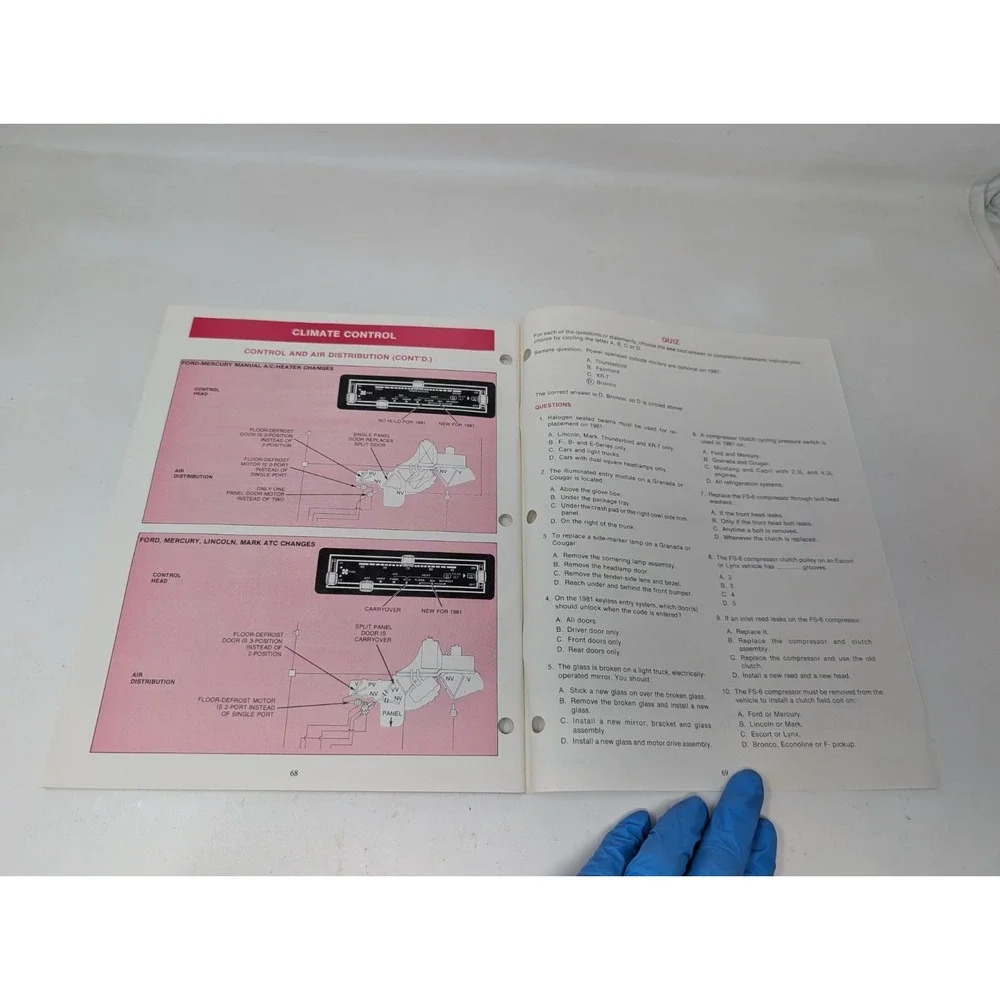 1981 Ford Car Light Truck Body Electrical Climate Control Technician Manual‎